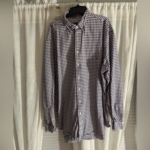Ralph Lauren 2XLT Men's Checkered Shirt - Navy, White, and Maroon